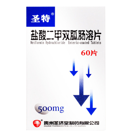 盐酸二甲双胍肠溶片(圣特)包装主图 盐酸二甲双胍肠溶片(圣特)包装主图