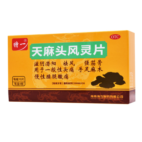 天麻头风灵片(特一)包装主图