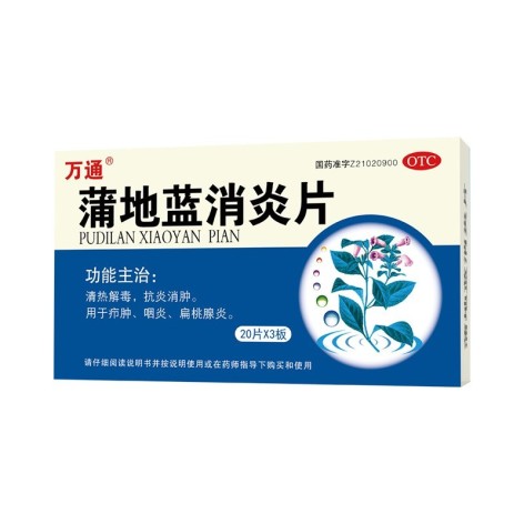 蒲地蓝消炎片(万通)包装侧面图2