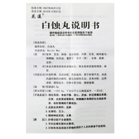 白蚀丸(花溪)包装侧面图2