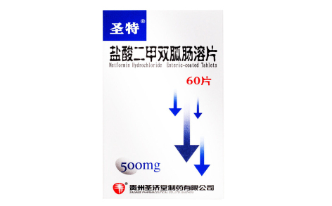 盐酸二甲双胍肠溶片(圣特)主图 盐酸二甲双胍肠溶片(圣特)主图