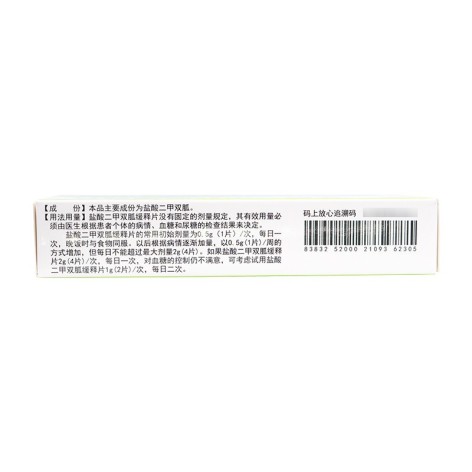 盐酸二甲双胍缓释片(澜康)包装侧面图3