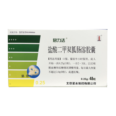 盐酸二甲双胍肠溶胶囊(君力达)包装主图 盐酸二甲双胍肠溶胶囊(君力达)包装主图