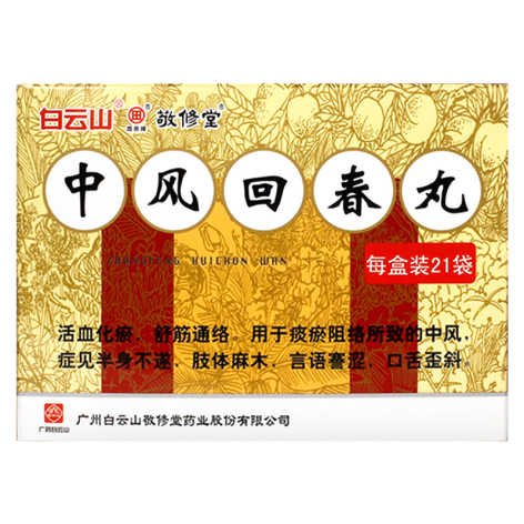 中风回春丸(白云山)包装主图 中风回春丸(白云山)包装主图